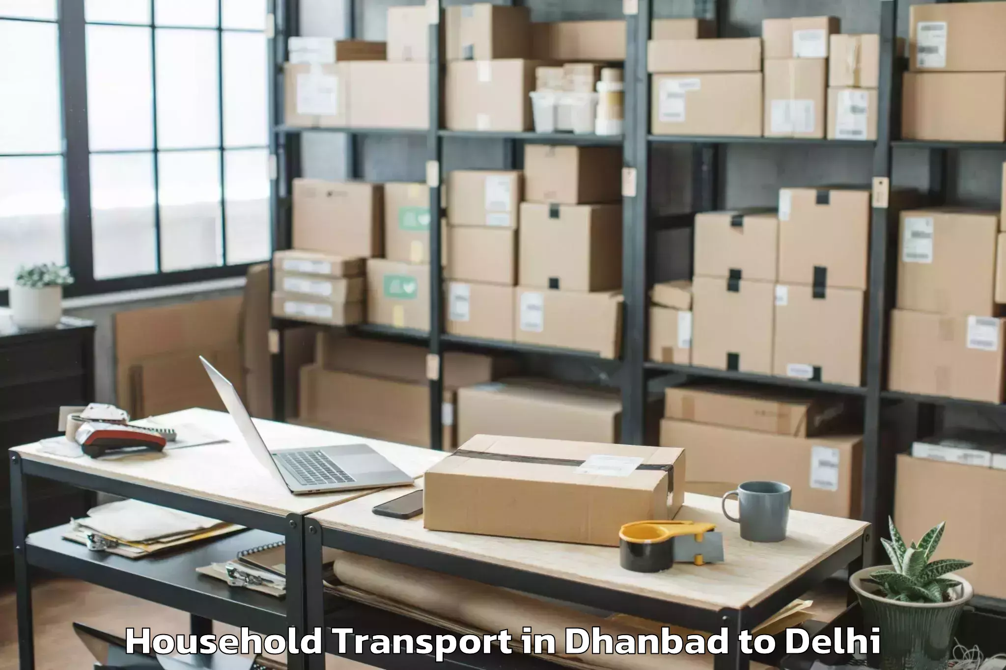 Book Dhanbad to Ambience Mall Rohini Household Transport